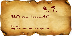 Ménesi Tasziló névjegykártya